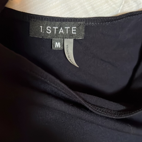 1.state Women Crew Neck off shoulderShort wing Sleeves  Solid - Picture 3 of 7